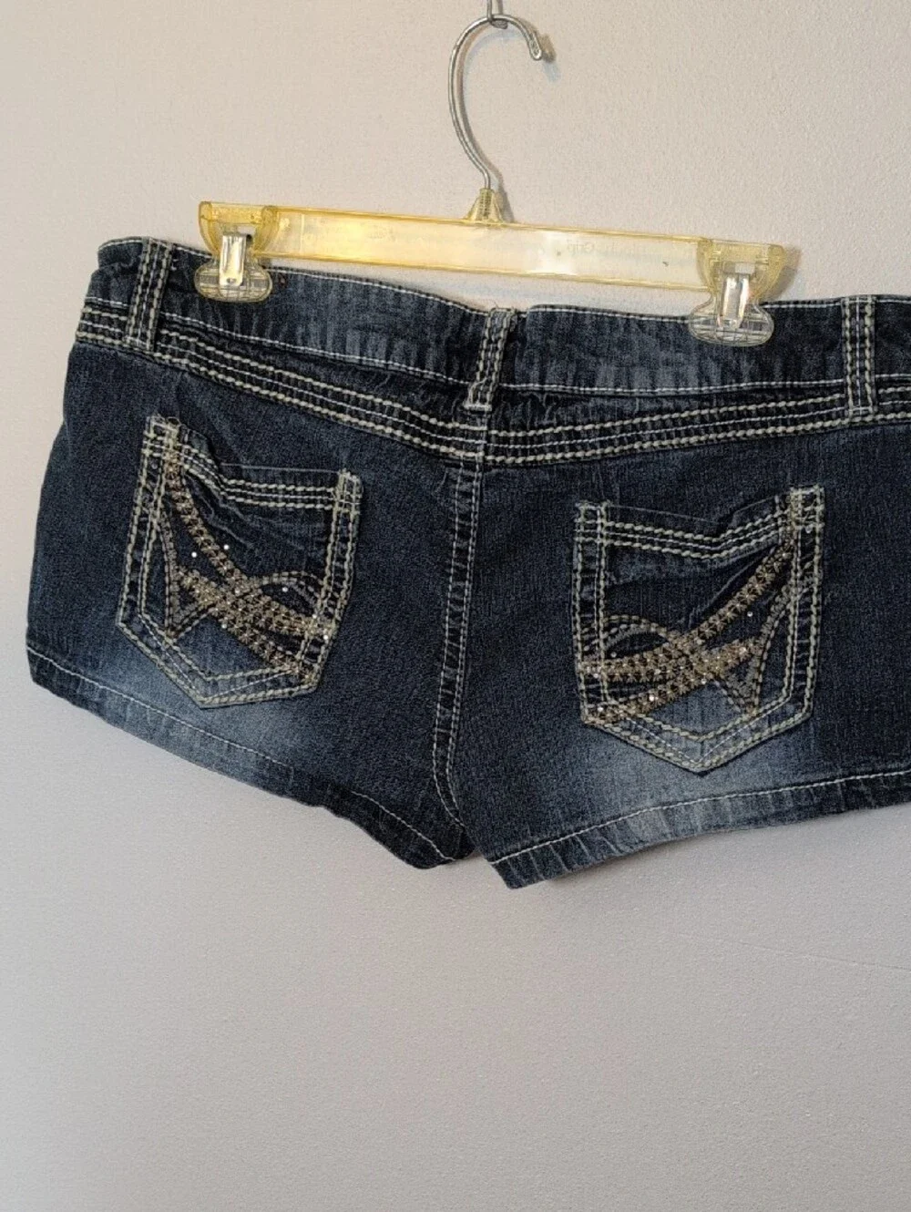 Mudd Dark Blue Distressed Denim Shorts